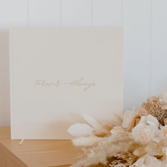 Linen Guest Book - Forever & Always
