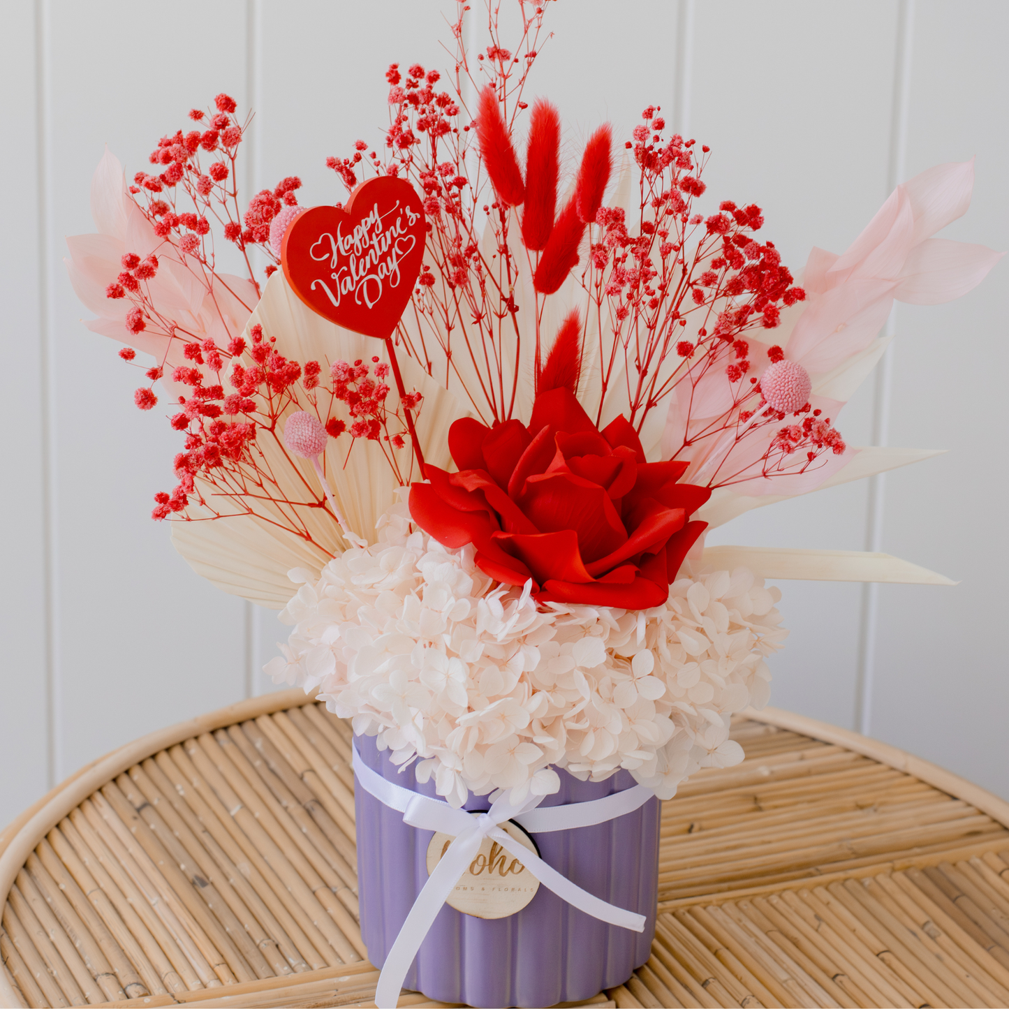 Valentine's Day Dried Flower Arrangement