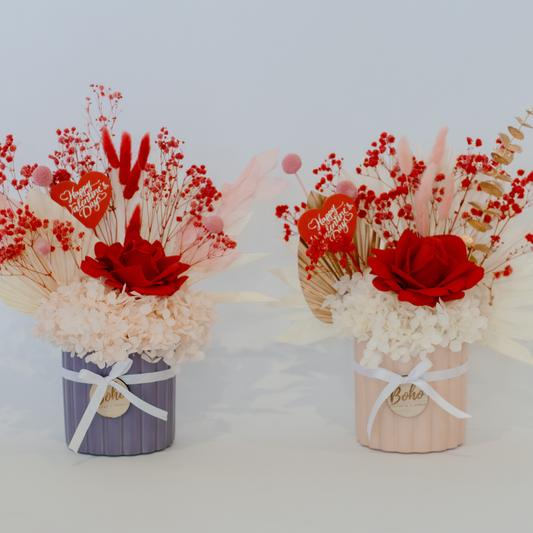 Valentine's Day Dried Flower Arrangement