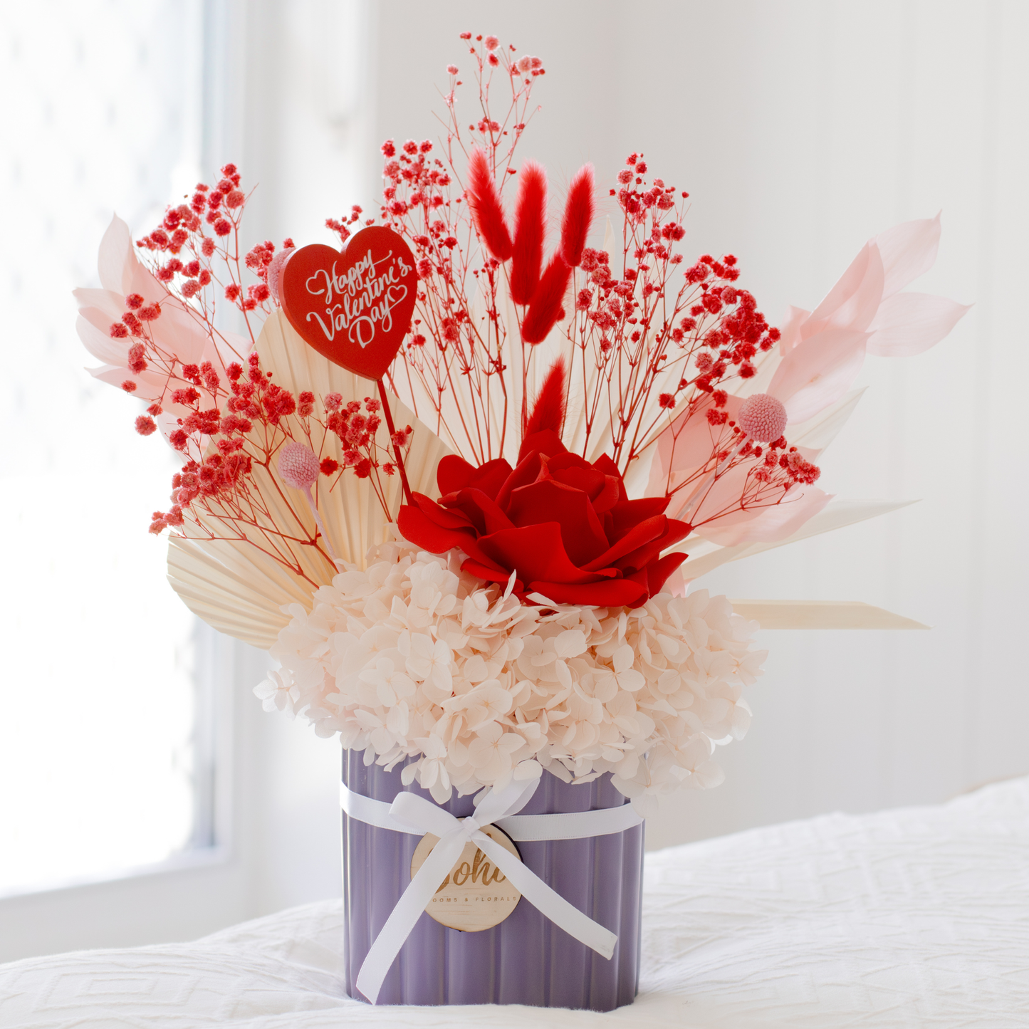 Valentine's Day Dried Flower Arrangement