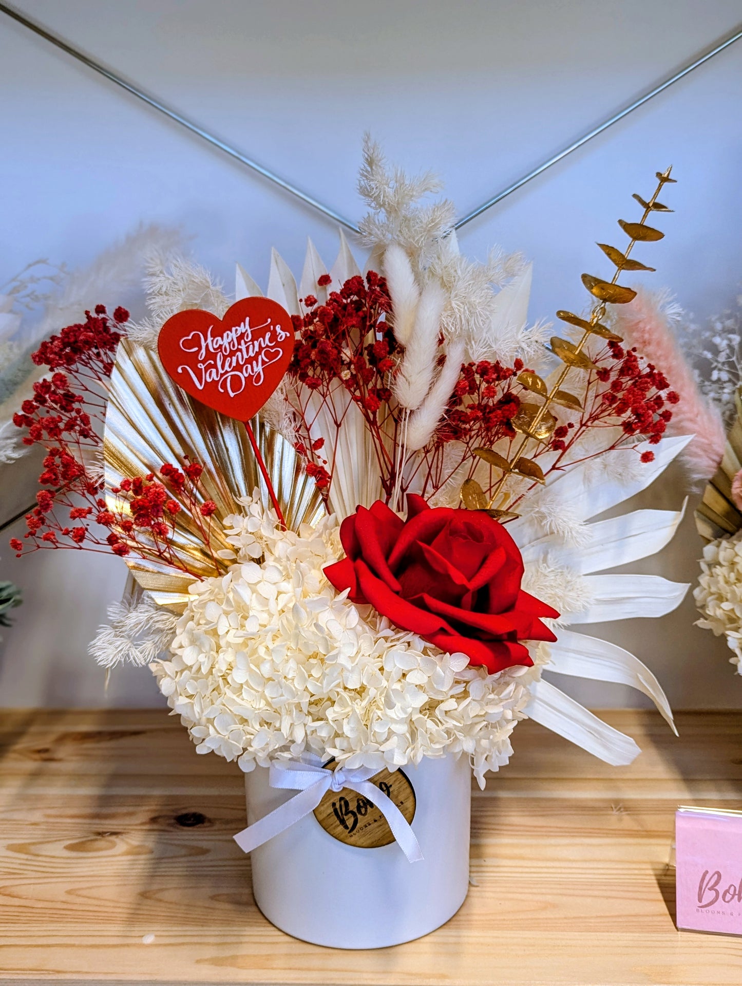 Valentine's Day Dried Flower Arrangement
